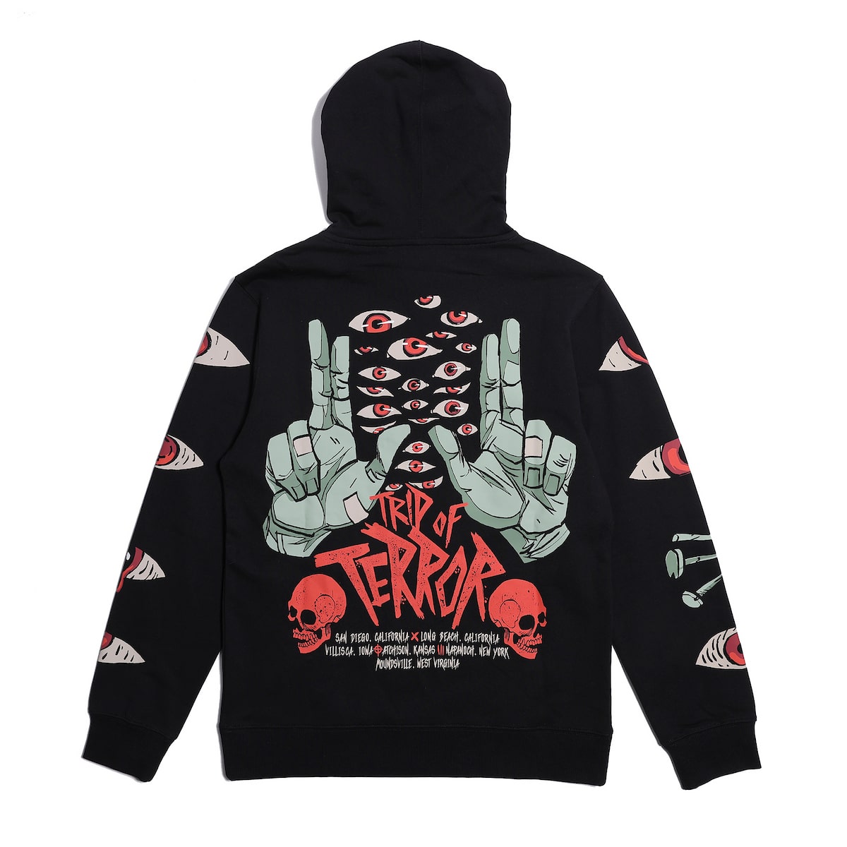 Trip of Terror Eyes Black Hoodie - Brain Rot Worldwide - The Boys