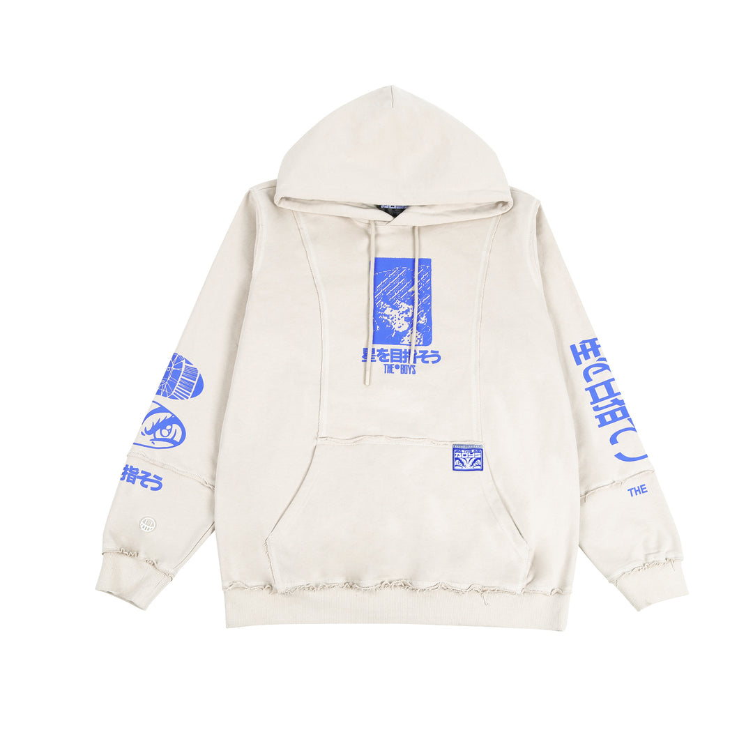 DYSTOPIAN FUTURE HOODIE - OFF-WHITE/BLUE