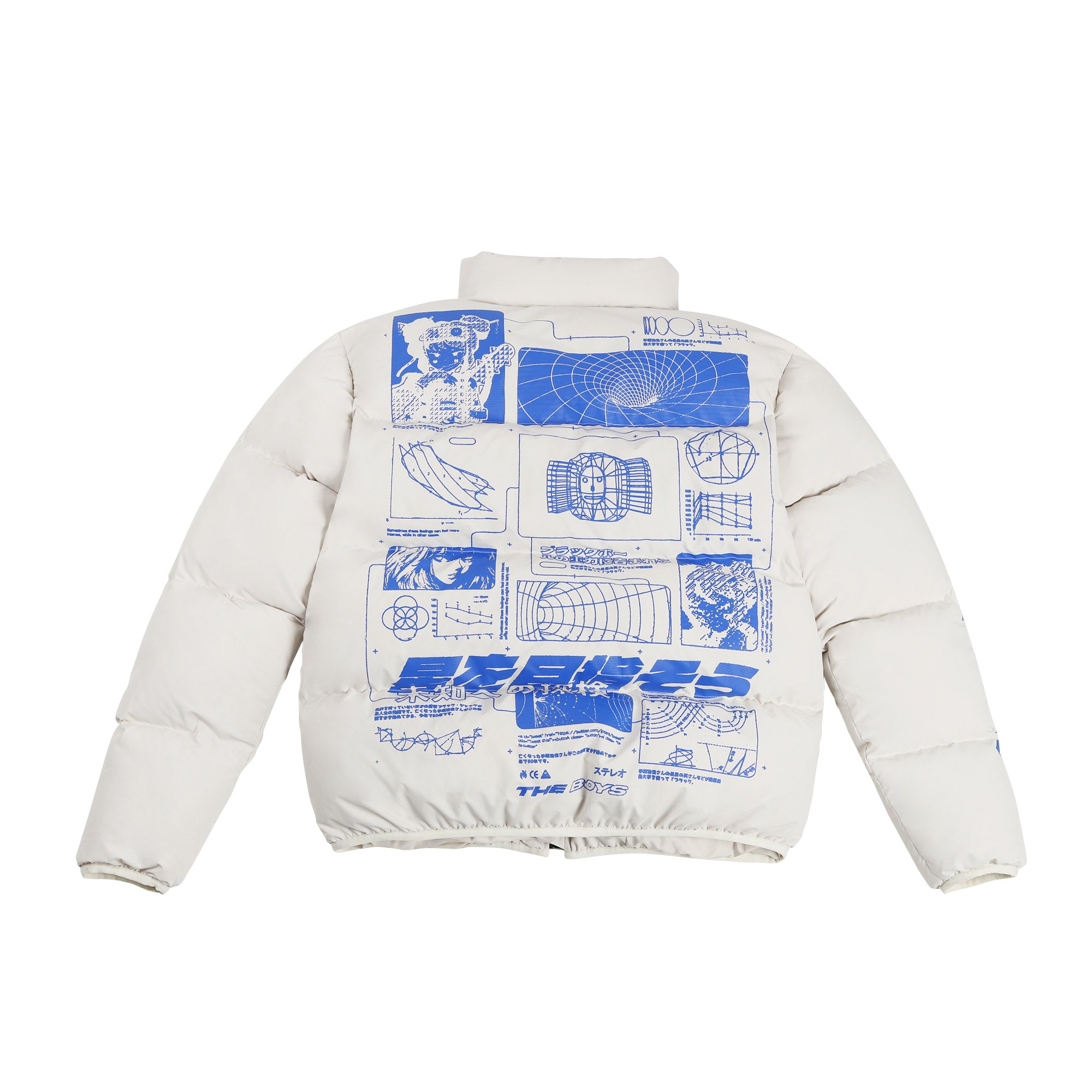 MEGACORP PUFFER JACKET - OFF-WHITE/BLUE – The Boys