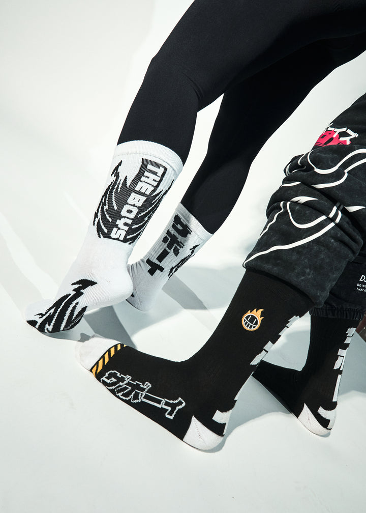 Nitrous Flames & Kanji Logo Socks