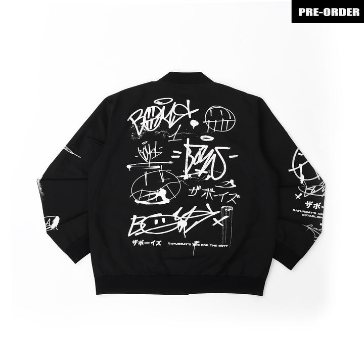 BLACKOUT GRAFFITI BOMBER JACKET