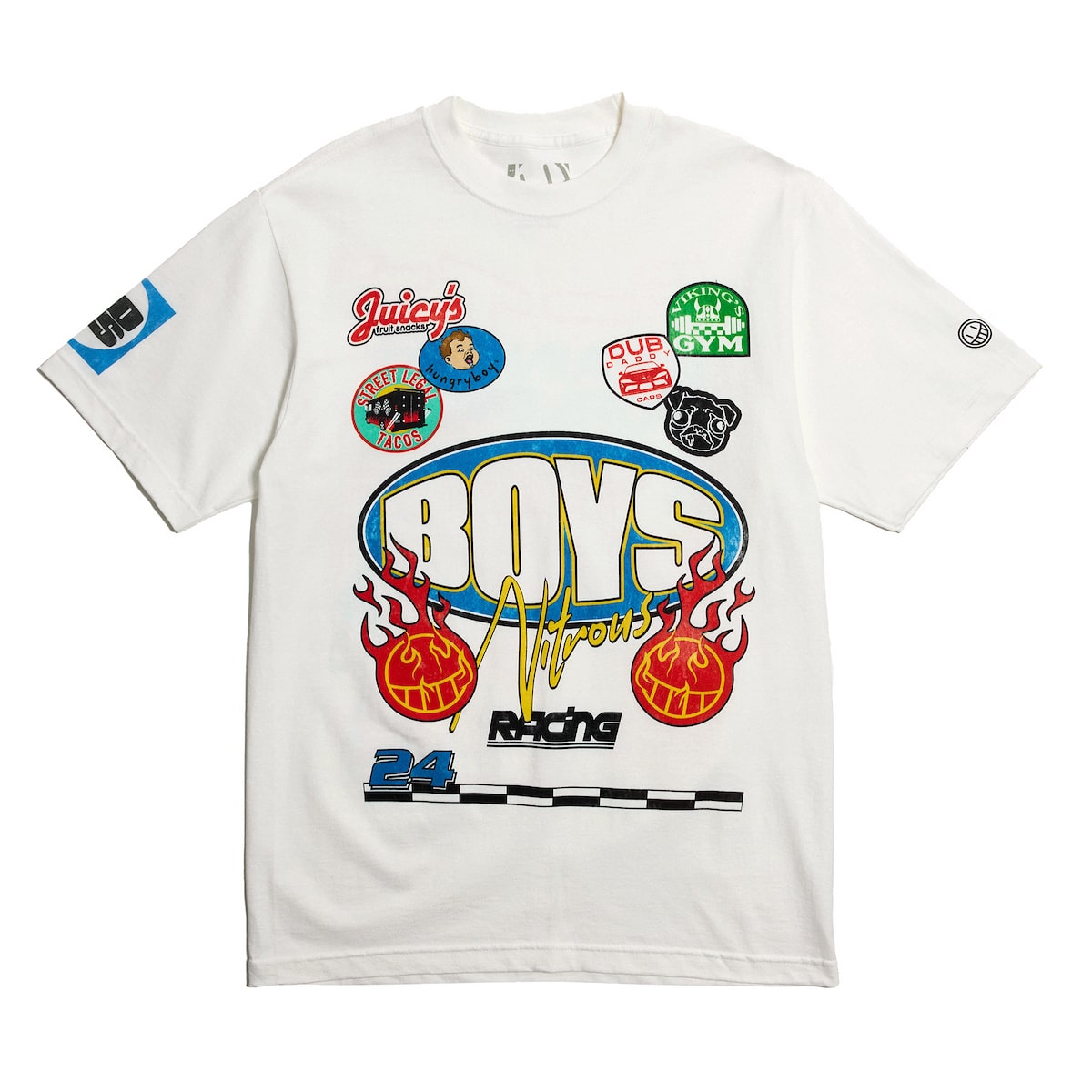 Nitrous Patches White Tee - Brain Rot Worldwide - The Boys
