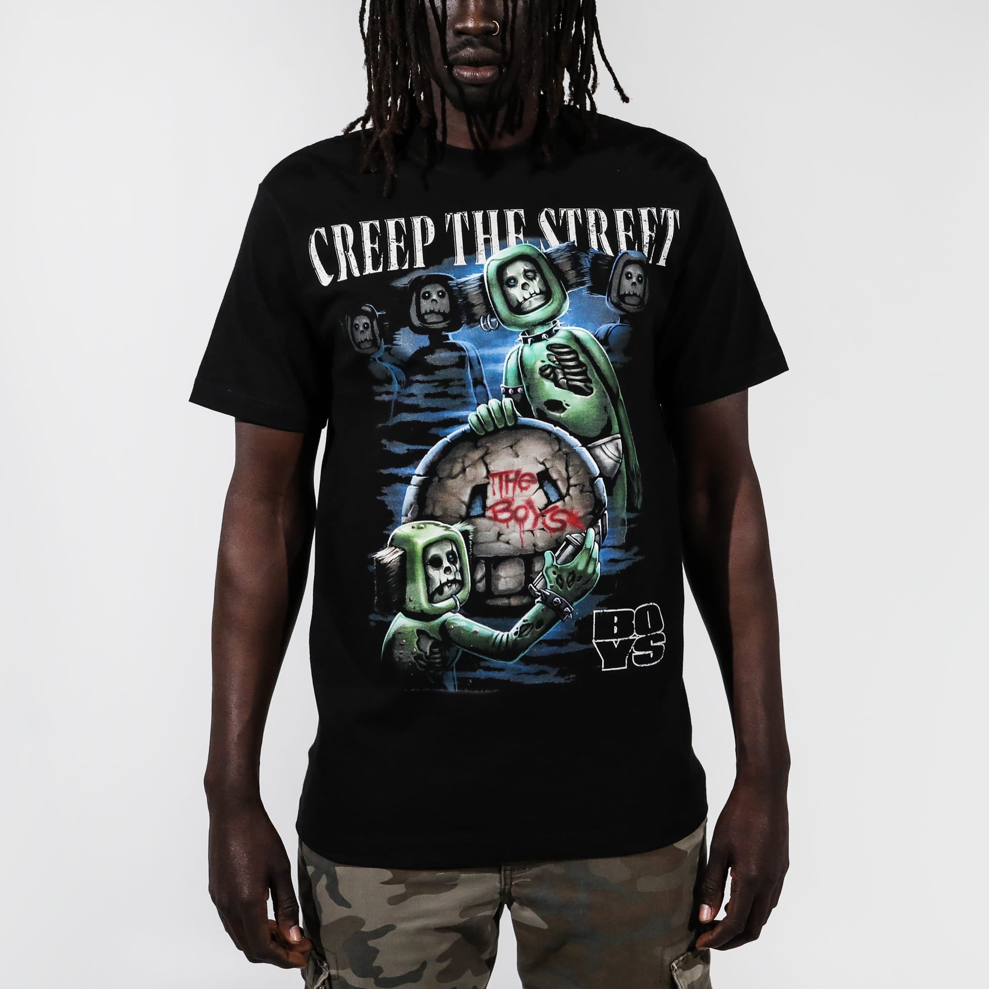 Creep The Street Black Tee - Brainrot Worldwide- The Boys