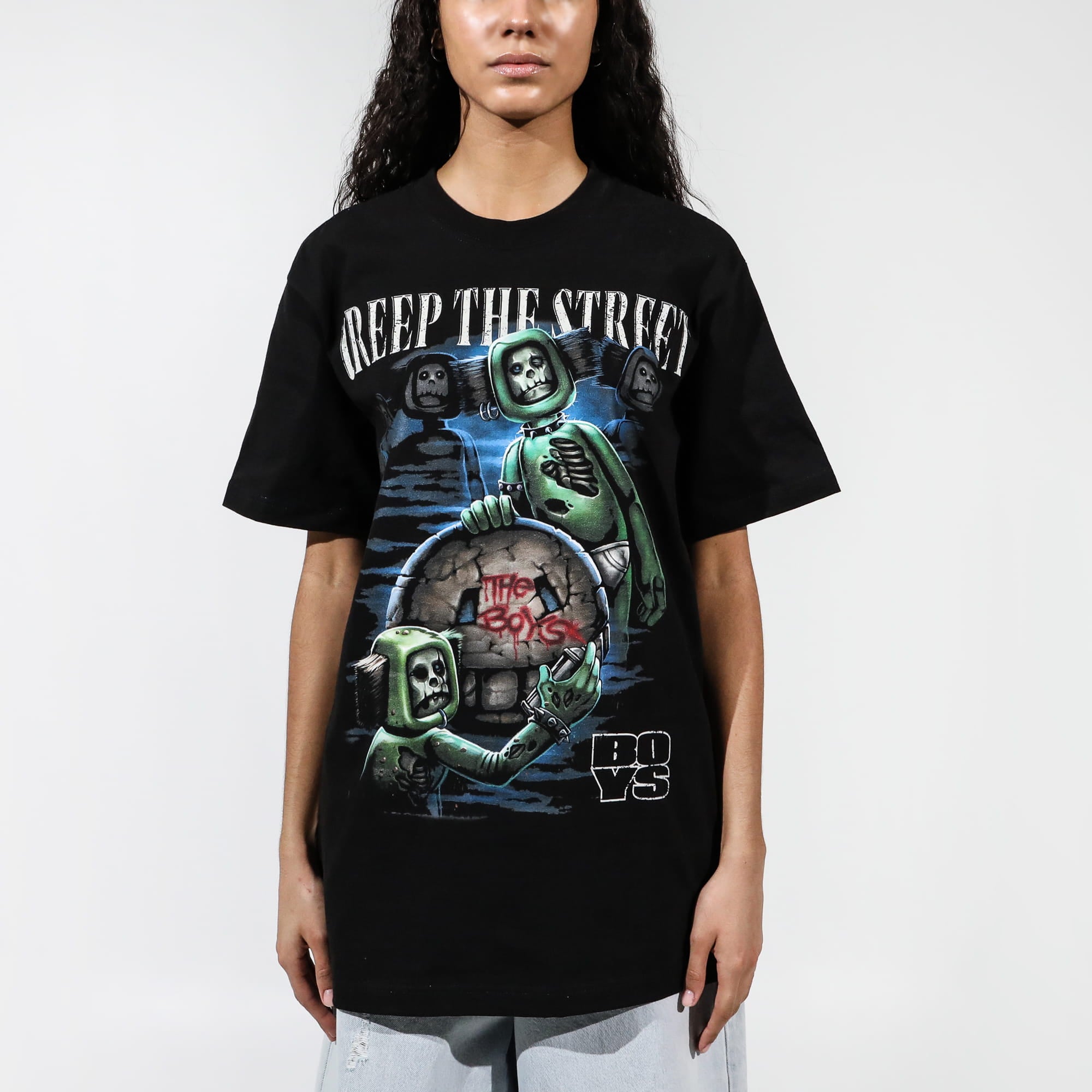 Creep The Street Black Tee - Brainrot Worldwide- The Boys